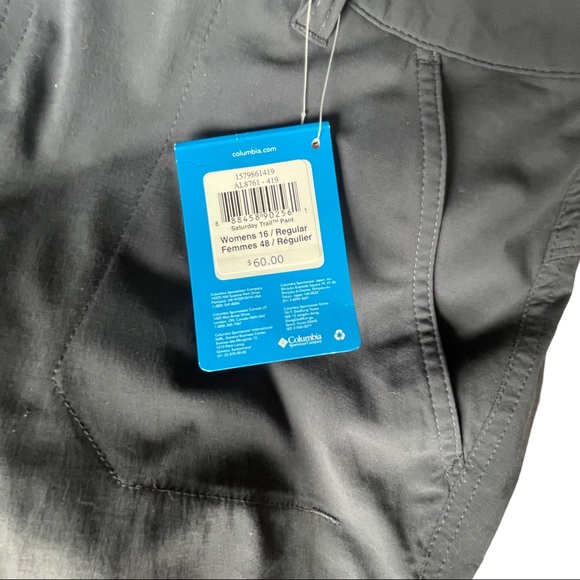 COLUMBIA - Dark gray, active fit, water repellant, adjustable pant legs, size 16 - Picture 13 of 13